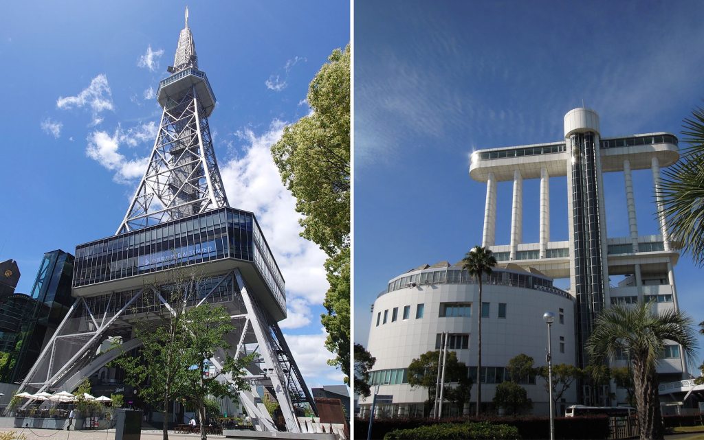中部電力MIRAI TOWERと名古屋港ポートビルの外観